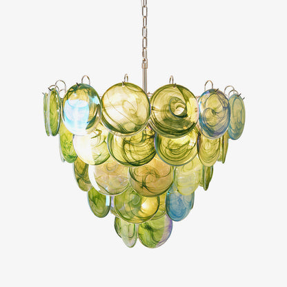 Green Murano Disc Candelabrum Chandelier