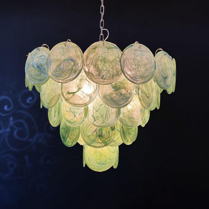 Green Murano Disc Candelabrum Chandelier