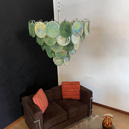 Green Murano Disc Candelabrum Chandelier