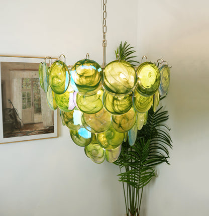 Green Murano Disc Candelabrum Chandelier