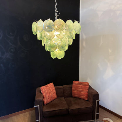 Green Murano Disc Candelabrum Chandelier