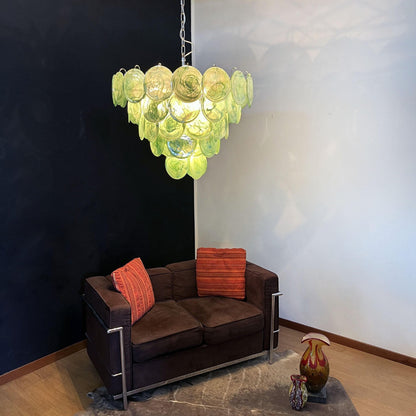 Green Murano Disc Candelabrum Chandelier