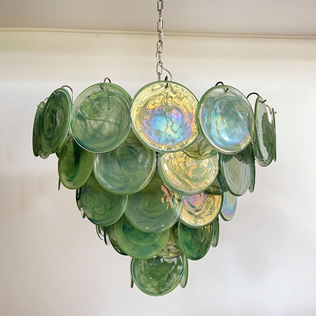 Green Murano Disc Candelabrum Chandelier