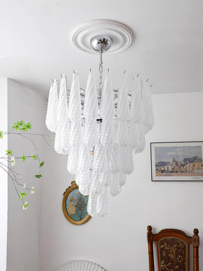 Grid Glass Waterfall Electrolier Chandelier