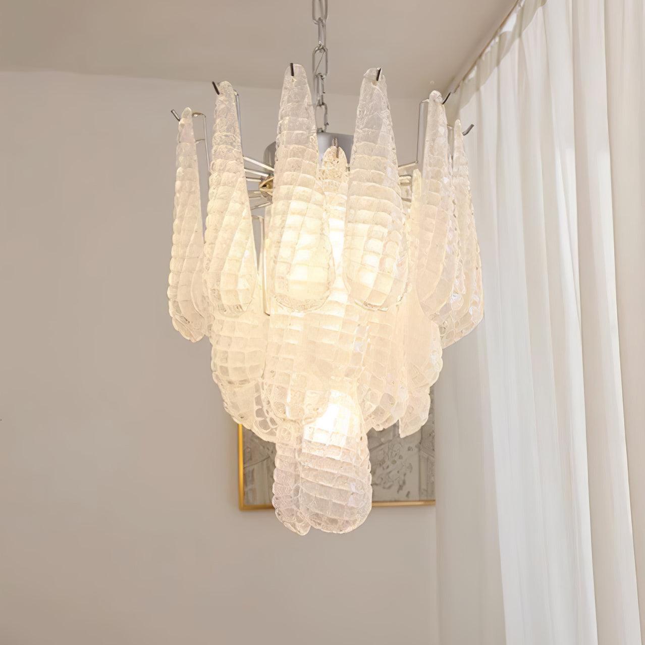 Grid Glass Waterfall Electrolier Chandelier