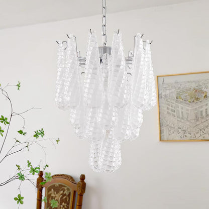 Grid Glass Waterfall Electrolier Chandelier