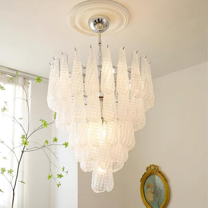 Grid Glass Waterfall Electrolier Chandelier