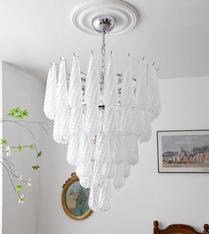 Grid Glass Waterfall Electrolier Chandelier