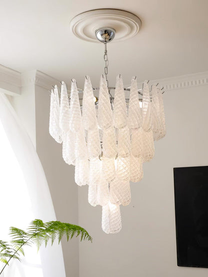 Grid Glass Waterfall Electrolier Chandelier