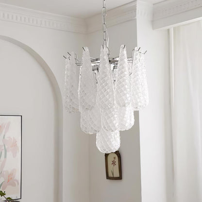 Grid Glass Waterfall Electrolier Chandelier