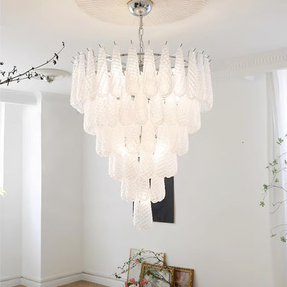 Grid Glass Waterfall Electrolier Chandelier