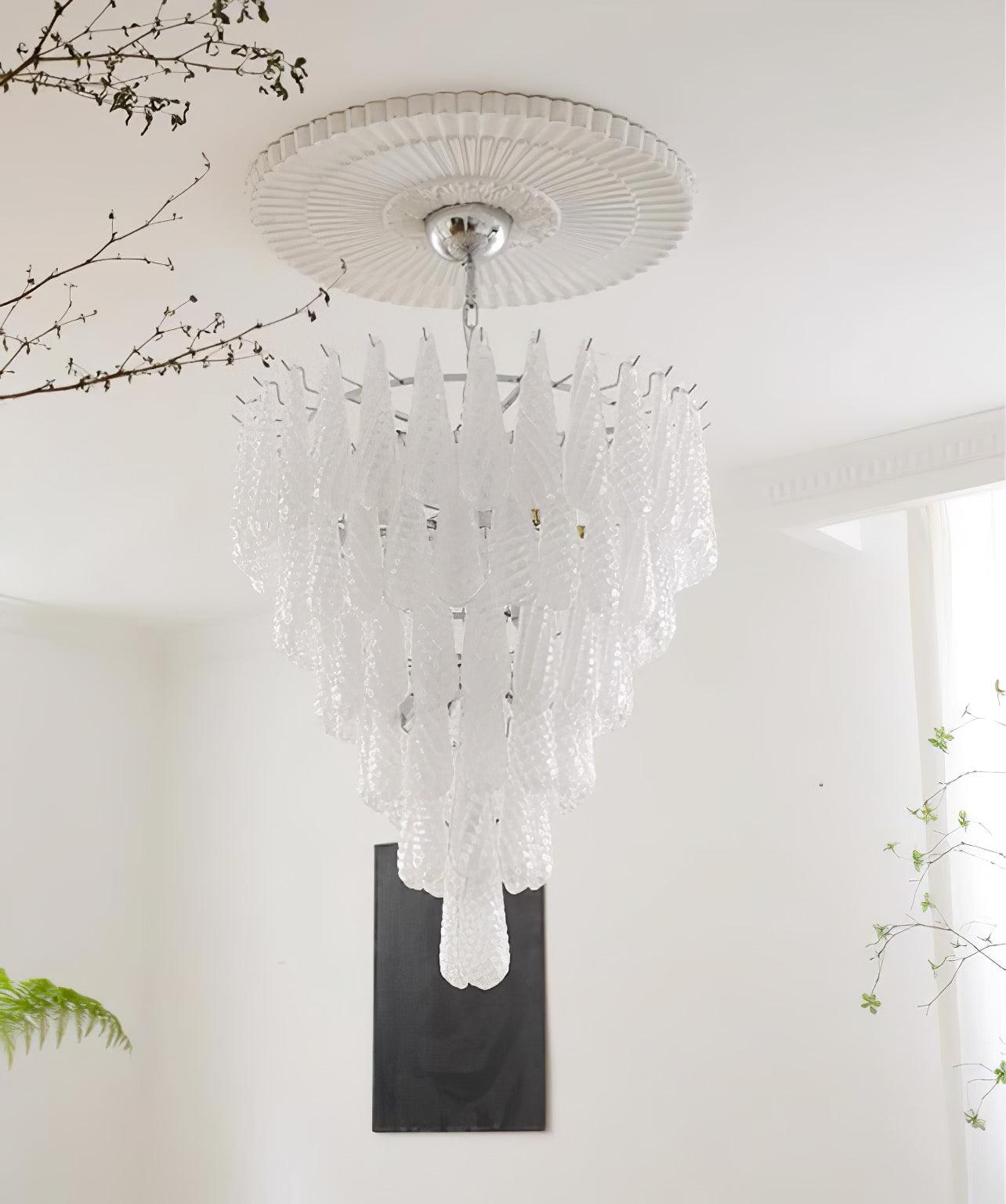 Grid Glass Waterfall Electrolier Chandelier