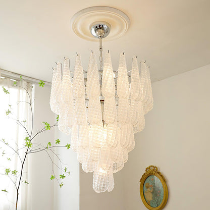 Grid Glass Waterfall Electrolier Chandelier