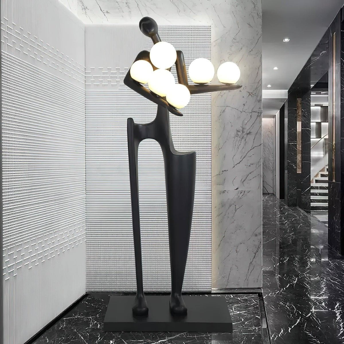 Guardian Sculpture Torchiere Lamp Floor Lamp