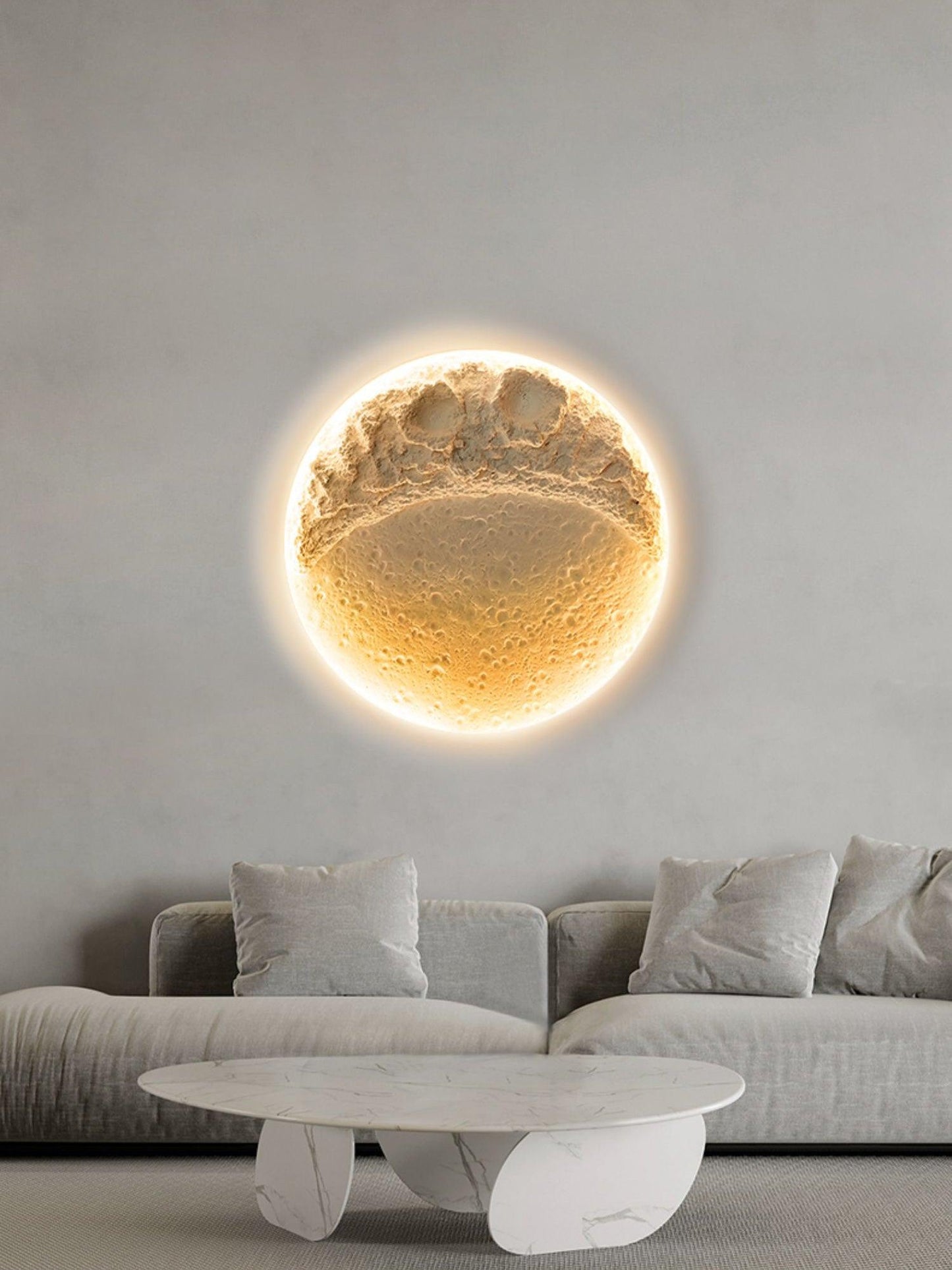 Gypsum Moon Bracket light Wall Lamp