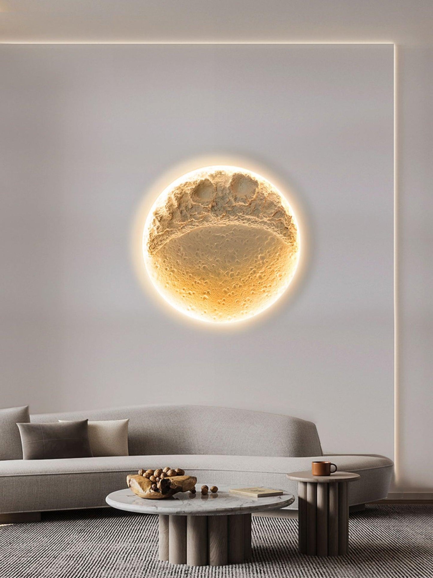 Gypsum Moon Bracket light Wall Lamp