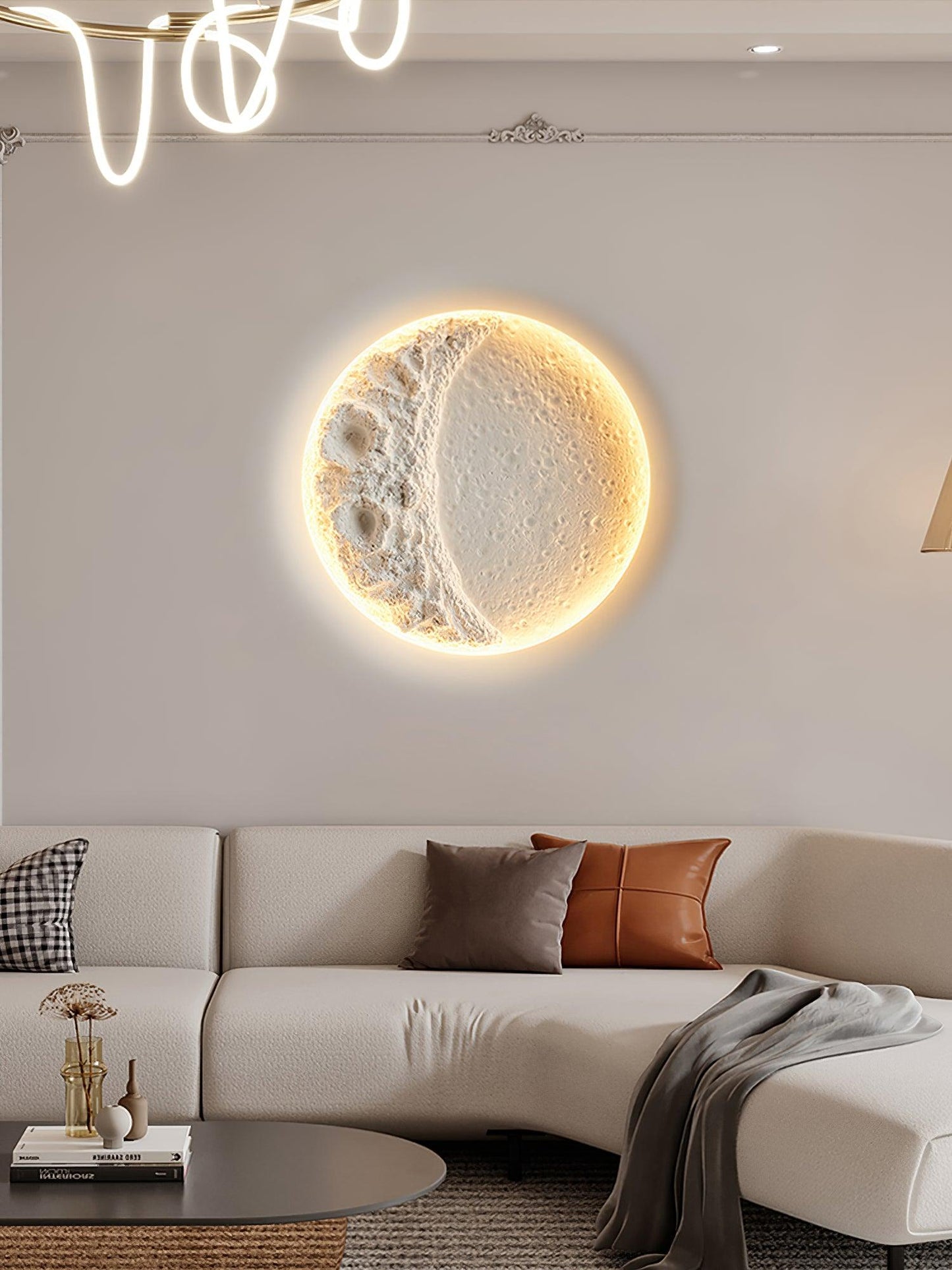 Gypsum Moon Bracket light Wall Lamp