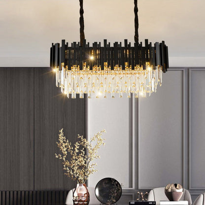 Gio Crystal Dining Room Chandelier, Black