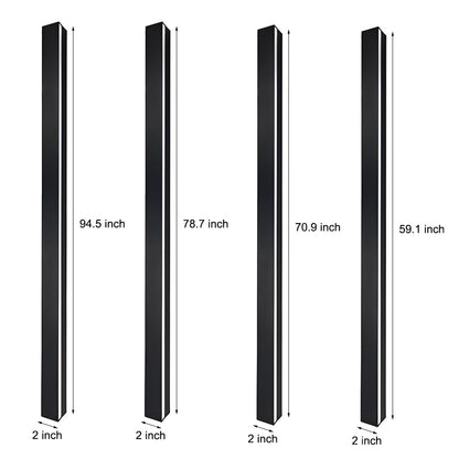 Minimalist Long Strip LED Waterproof Black Modern Solar Wall Sconce Lighting