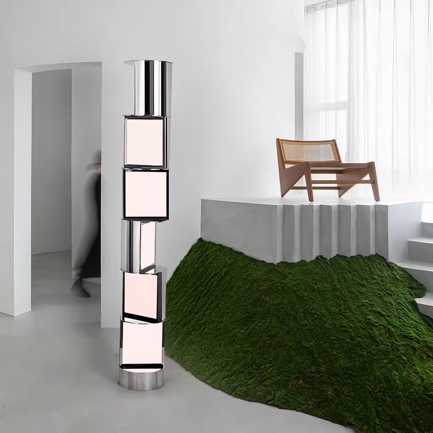 Half Cylindrical Rotating Uplight Lamp Floor Lamp