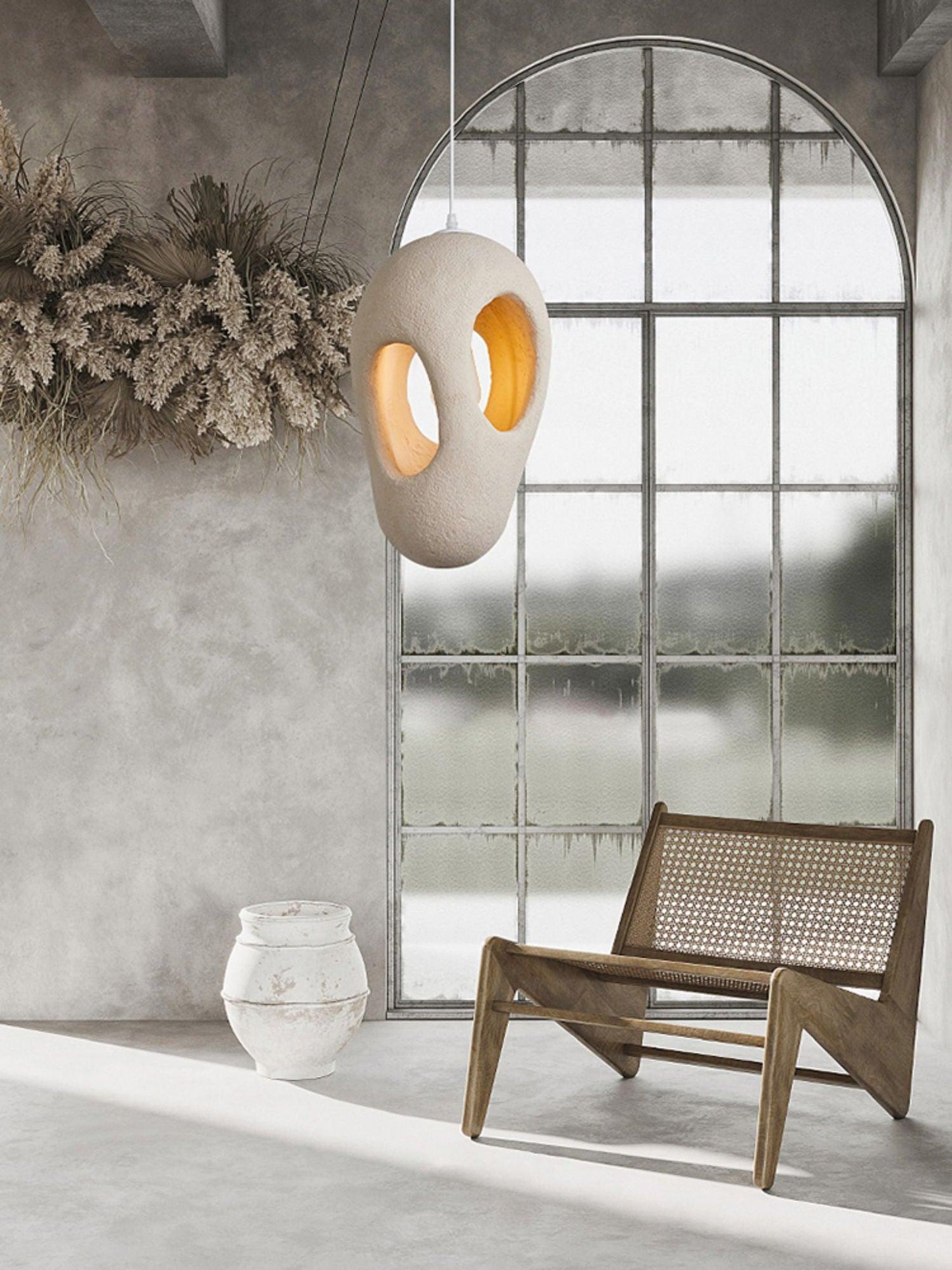 Hand-Built White Droplight Pendant Lamp