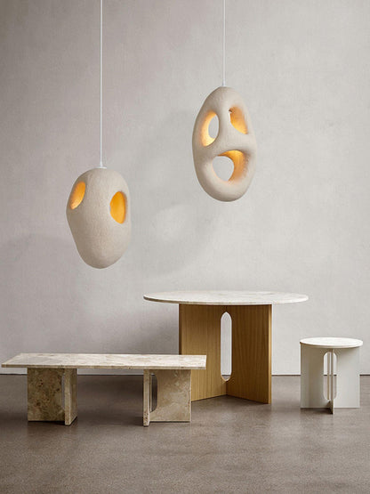 Hand-Built White Droplight Pendant Lamp