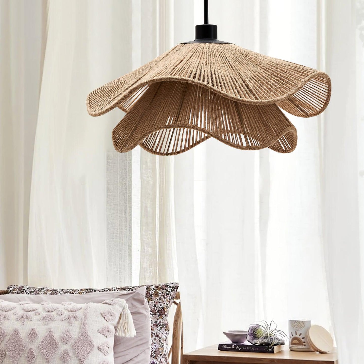 Handmade Straw Hat Hanging light Pendant Lamp