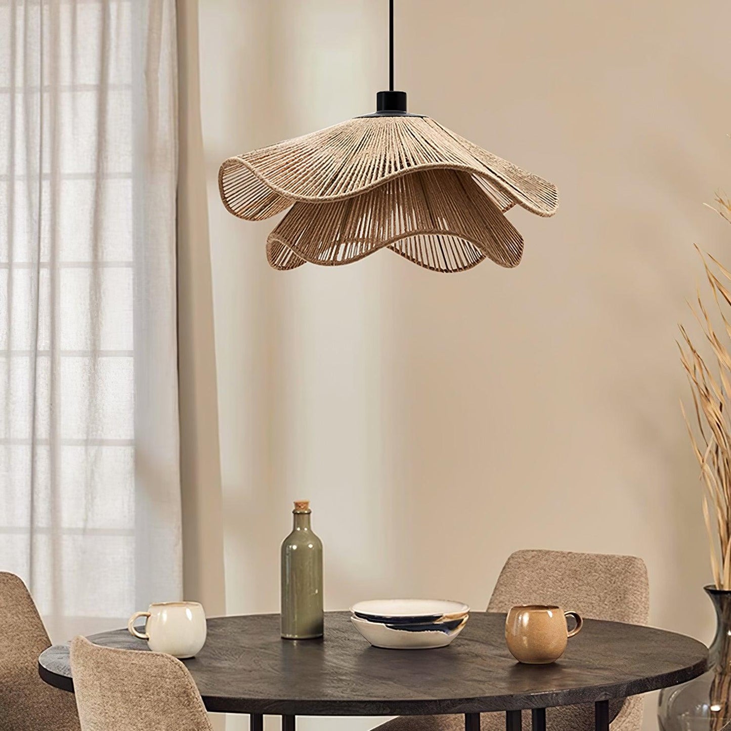 Handmade Straw Hat Hanging light Pendant Lamp