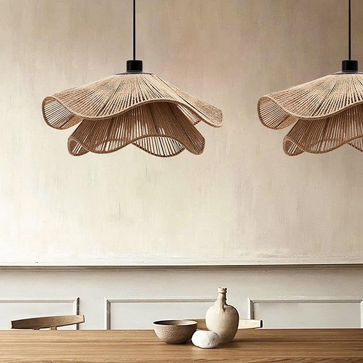 Handmade Straw Hat Hanging light Pendant Lamp