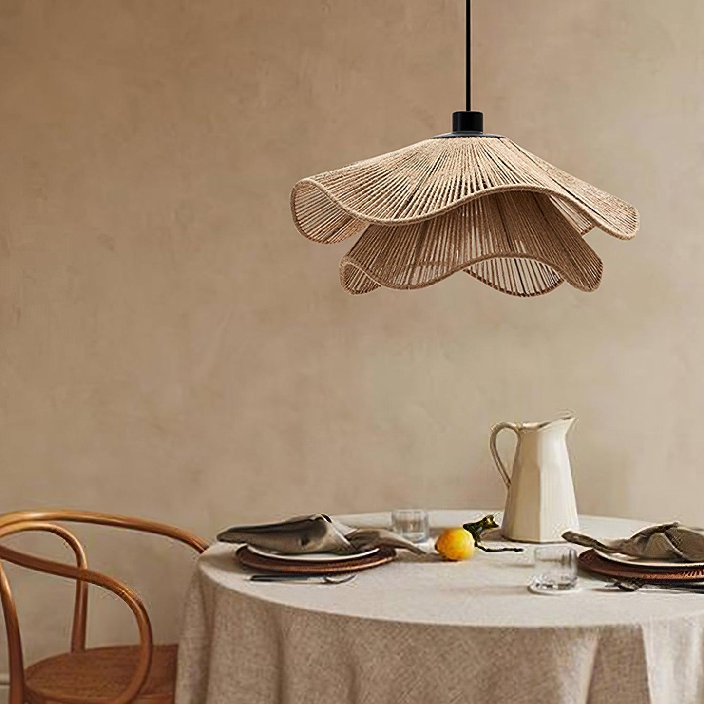 Handmade Straw Hat Hanging light Pendant Lamp