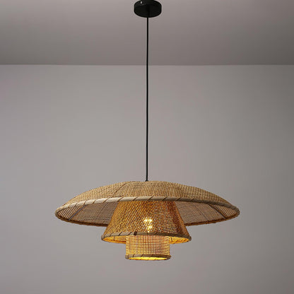 Hat Weave Rattan Drop light Pendant Lamp