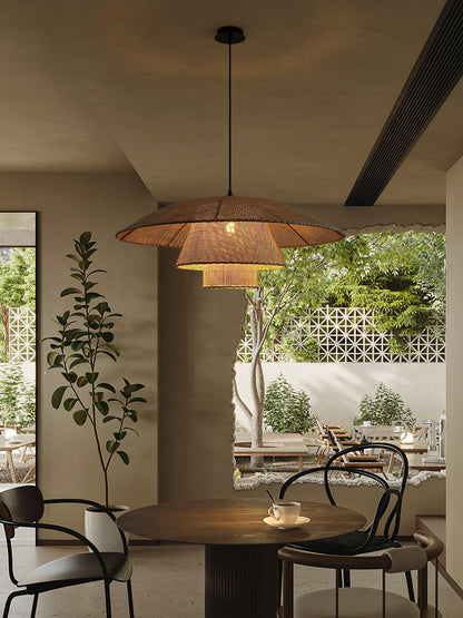 Hat Weave Rattan Drop light Pendant Lamp