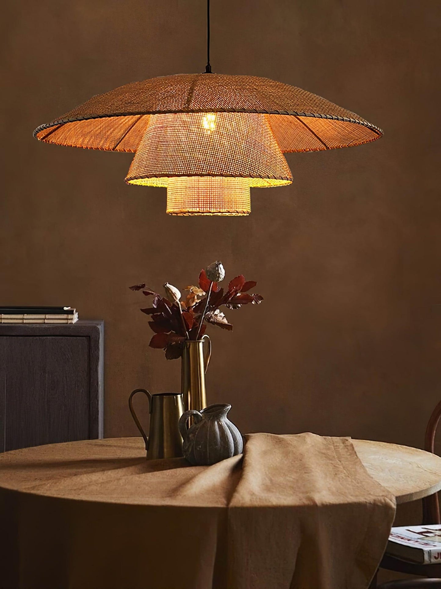 Hat Weave Rattan Drop light Pendant Lamp