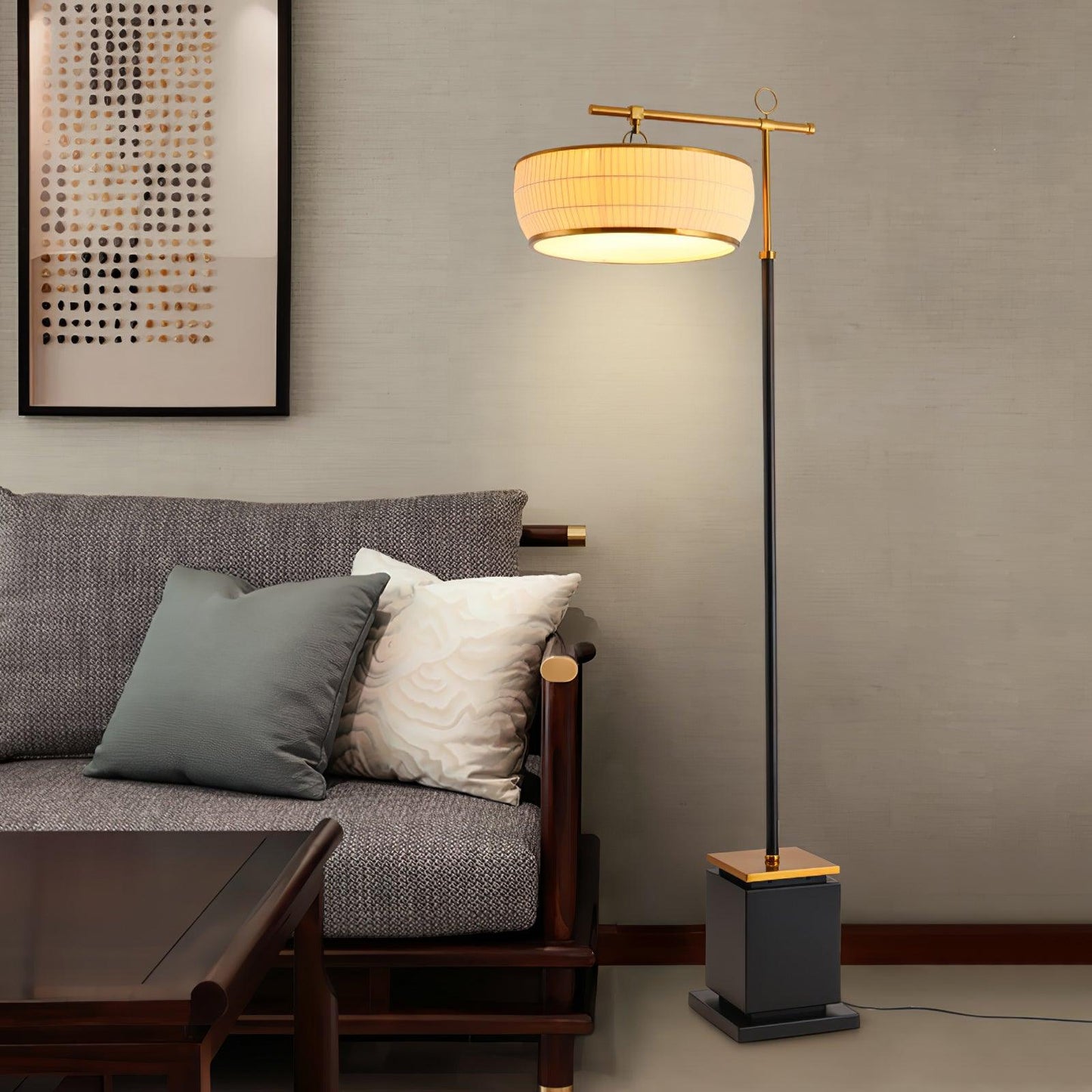 Hejun Fabric Free-standing Lamp Floor Lamp