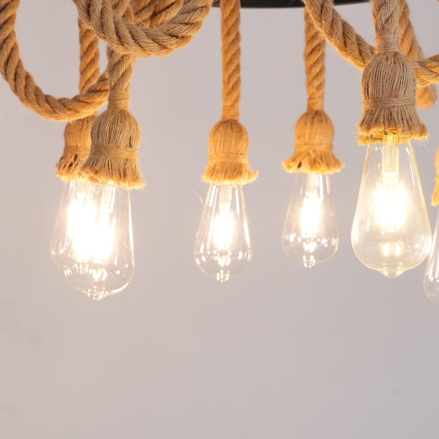 Hemp Rope Industrial Six Head Crown Chandelier