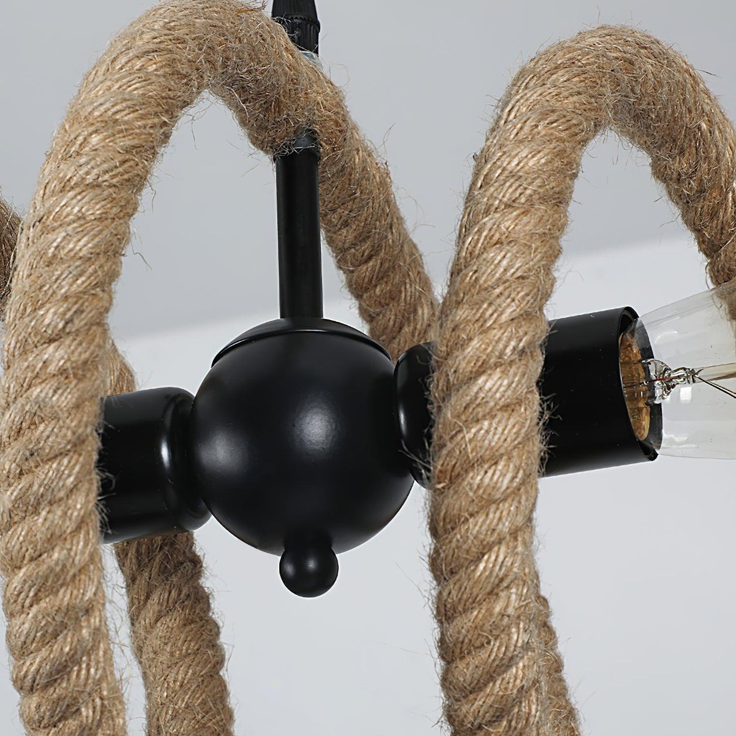 Hemp Rope Industrial Spiral Electrolier Chandelier