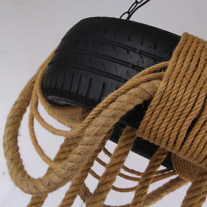 Hemp Rope Industrial Tire Candelabrum Chandelier