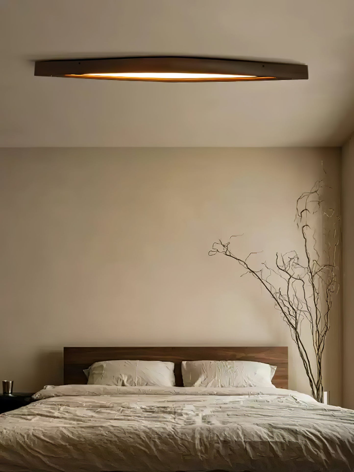 Horizon Linear Wood Flush mount light Ceiling Lamp