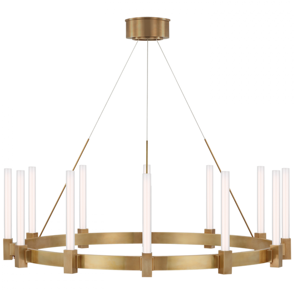 Large Chandelier, 1-Light, LED, Hand-Rubbed Antique Brass, 36"W (IKF 5360HAB-WG CX50X)