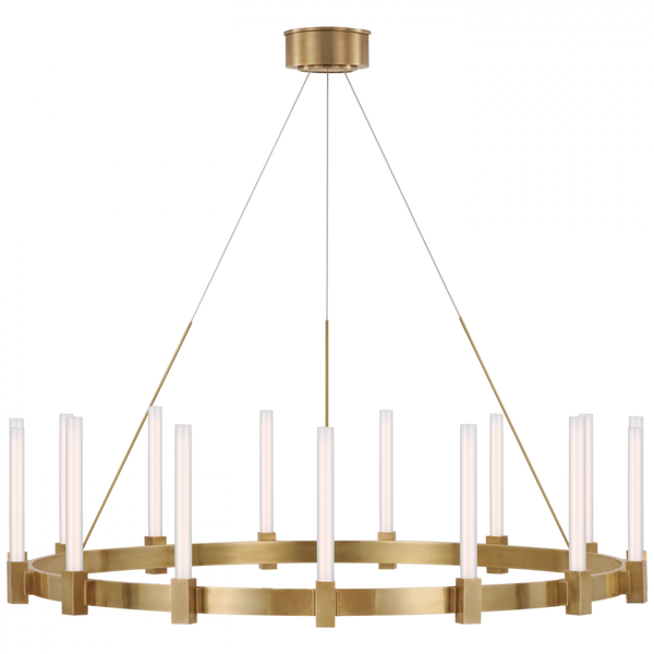 XL Chandelier, 1-Light, LED, Hand-Rubbed Antique Brass, 42"W (IKF 5362HAB-WG CX4ZP)