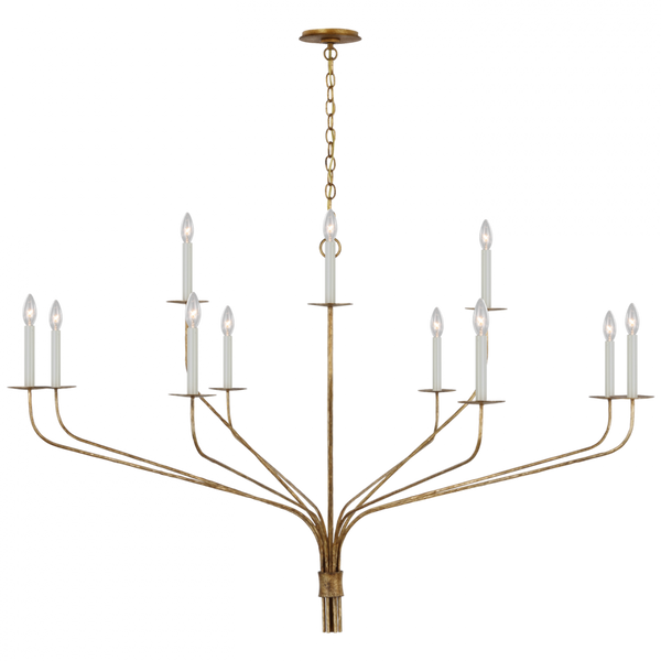 Two-Tier Chandelier - Gilded Iron