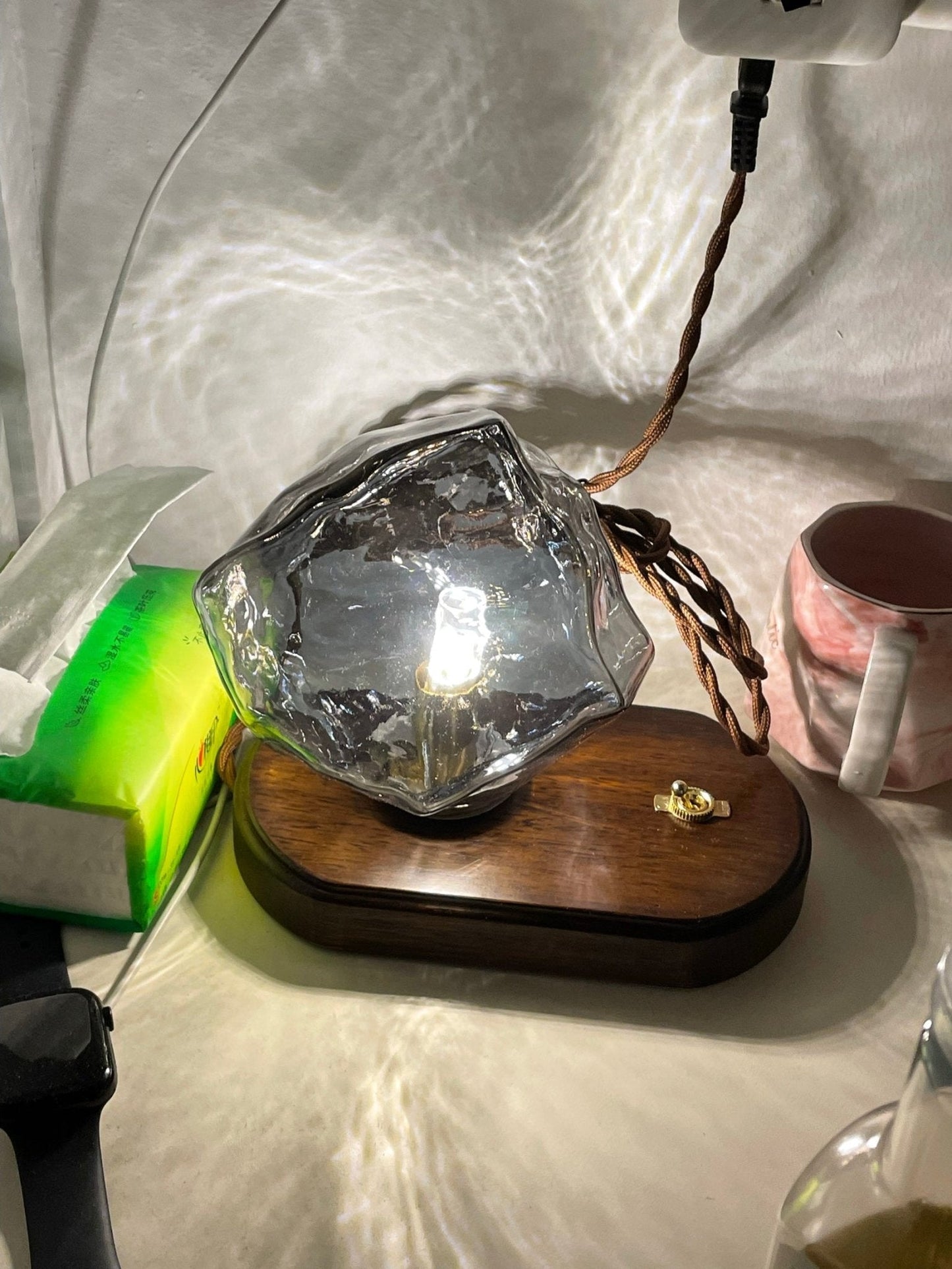 Ice Stone Glass Reading light Table Lamp