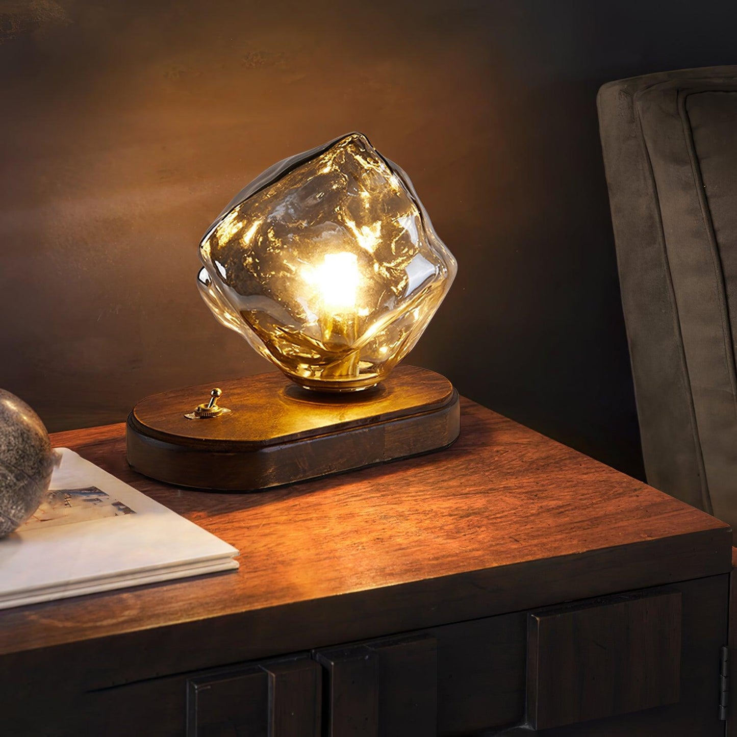 Ice Stone Glass Reading light Table Lamp