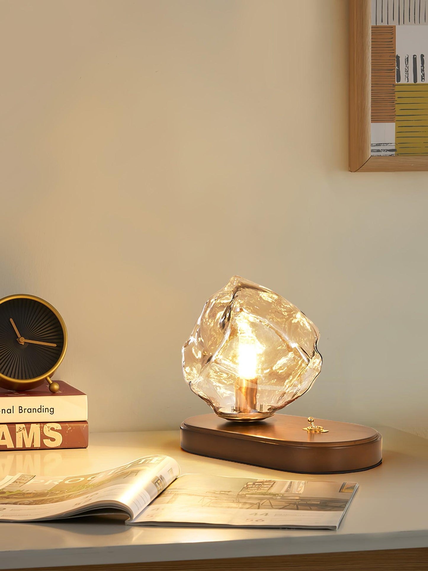 Ice Stone Glass Reading light Table Lamp