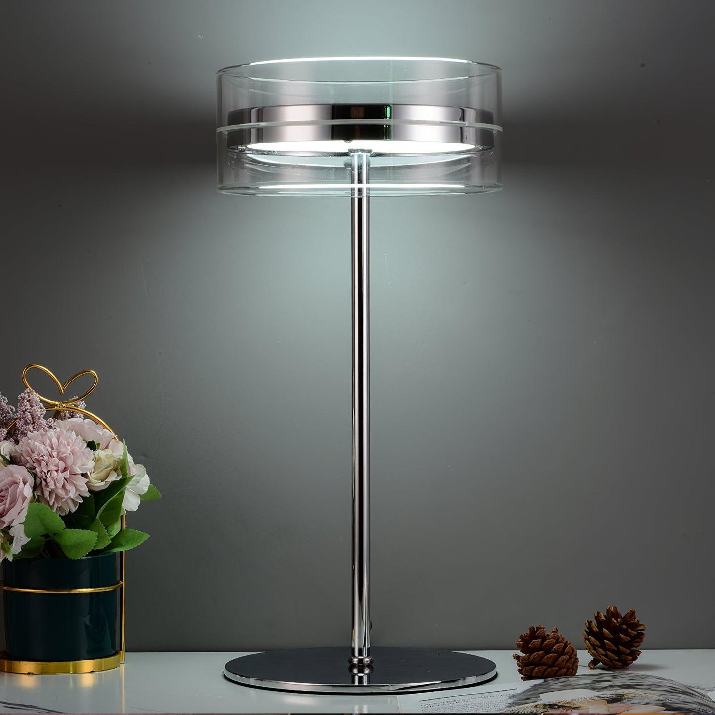 Impex Florina Chrome Desk lamp Table Lamp