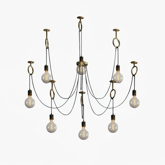 Industrial Spider Gasolier Chandelier