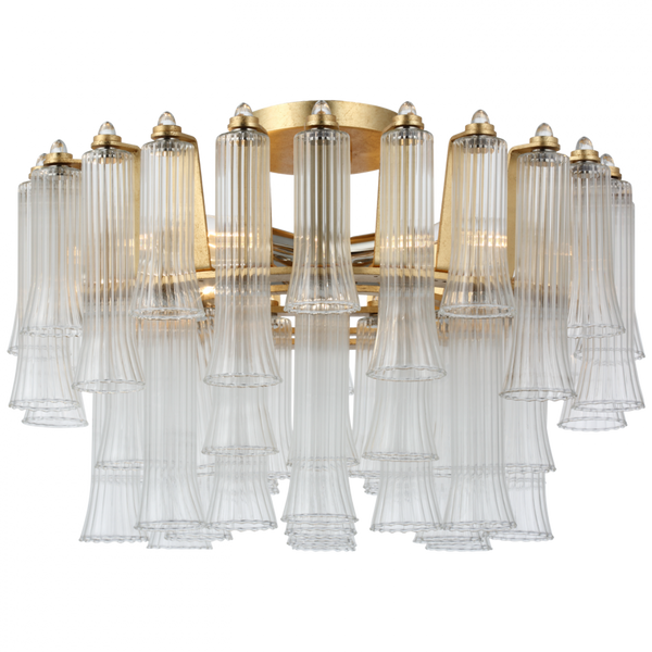 Semi-Flush Mount, 4-Light, Gild, 18"W (JN 4250G-CG CX32R)