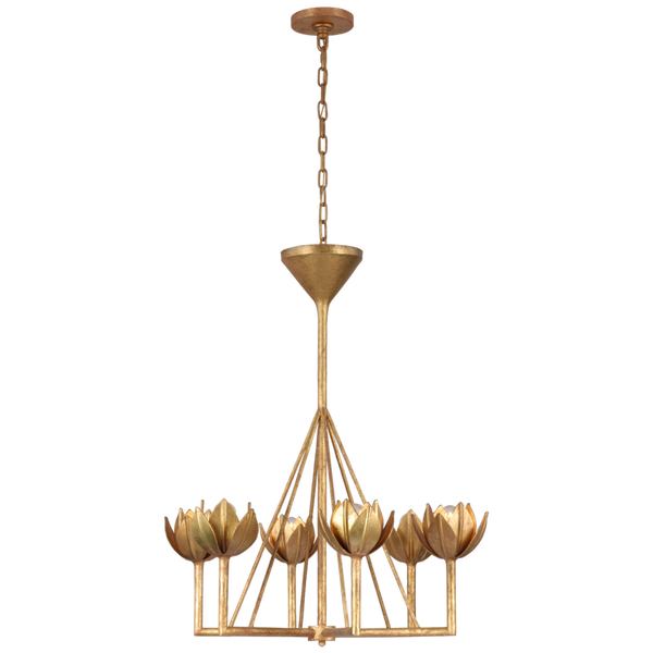 Chandelier, 6-Light, Antique Gold Leaf, 30"W (JN 5003AGL CM12R)