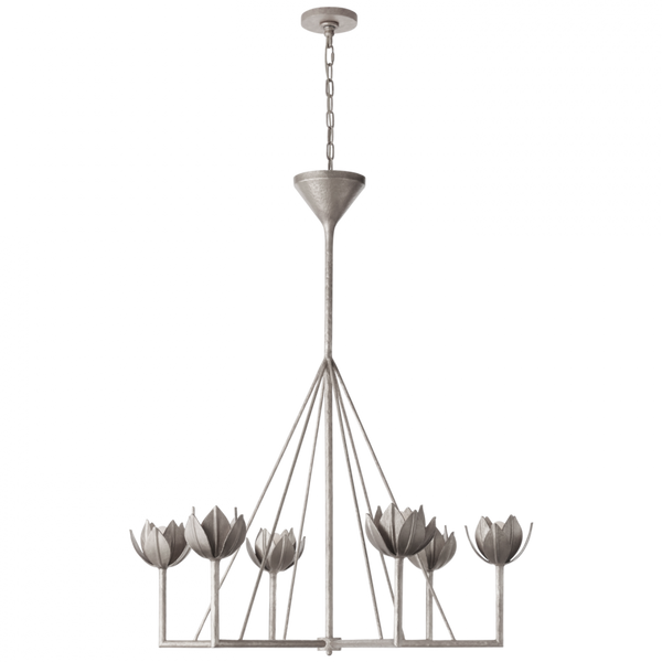 Chandelier, 6-Light, Burnished Silver Leaf, 40"W (JN 5004BSL CM12P)