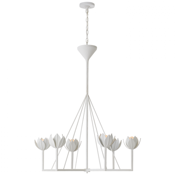 Chandelier, 6-Light, Plaster White, 40"W (JN 5004PW CM12Q)